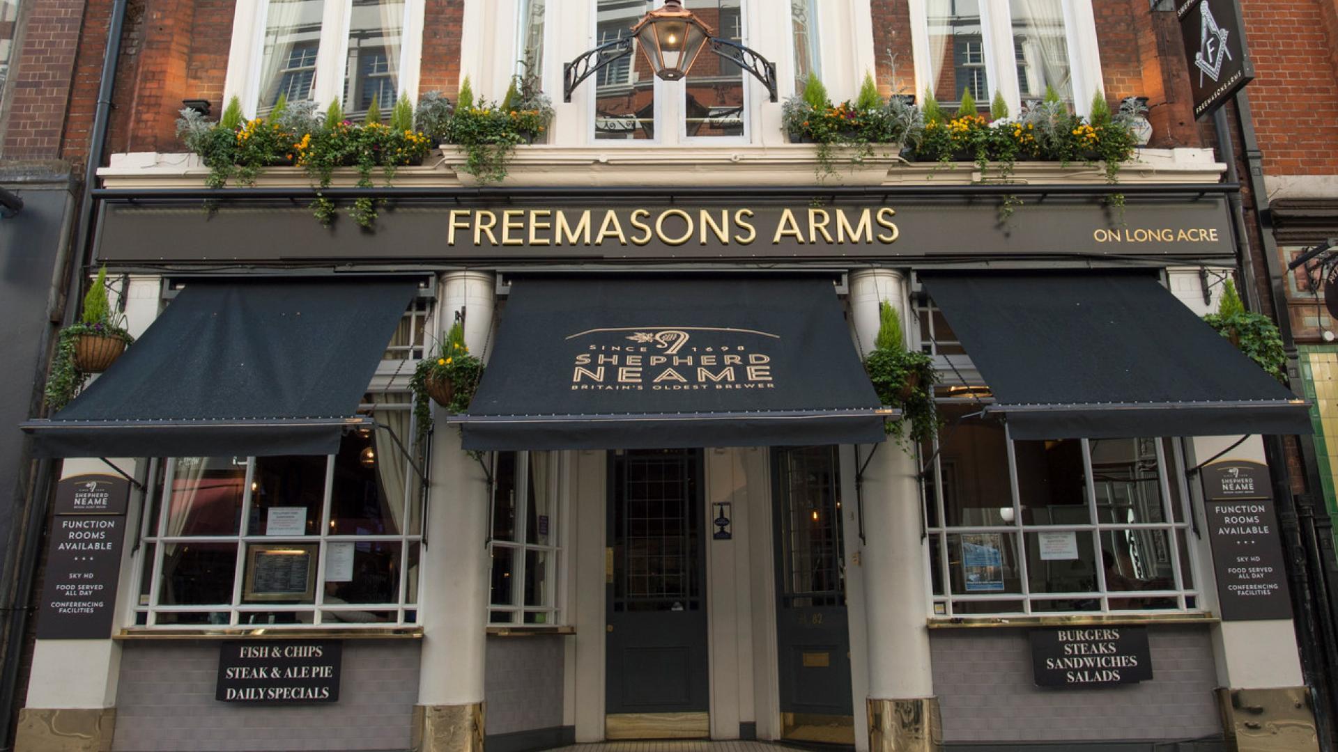 Freemasons Arms pub, Covent Garden, London, Shepherd Neame